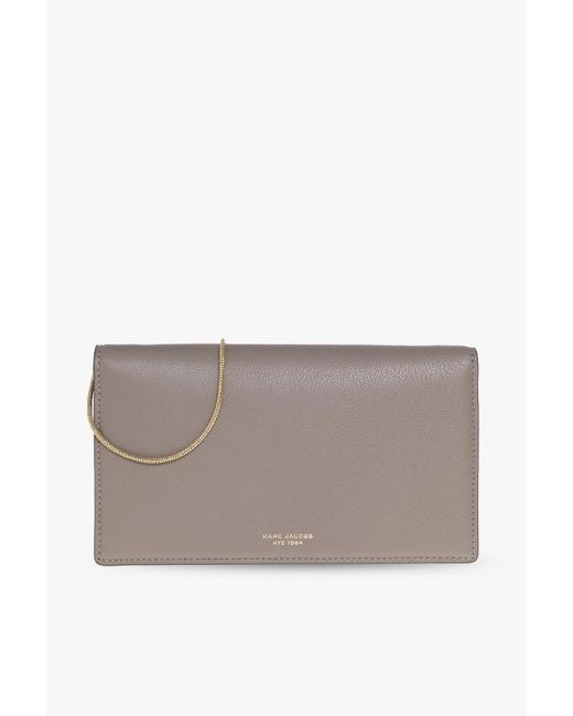 Marc Jacobs Gray 'the Slim 84 Mini' Wallet With Shoulder Strap