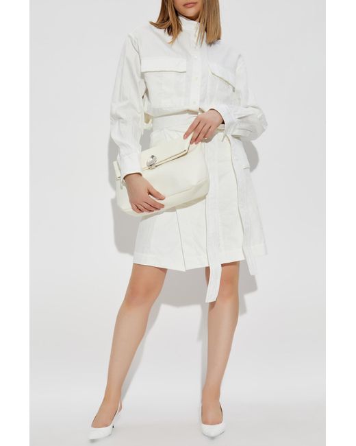 Ferragamo White Skirt With Belt