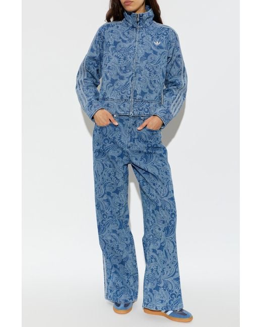 Adidas Originals Blue Wide-Leg Jeans