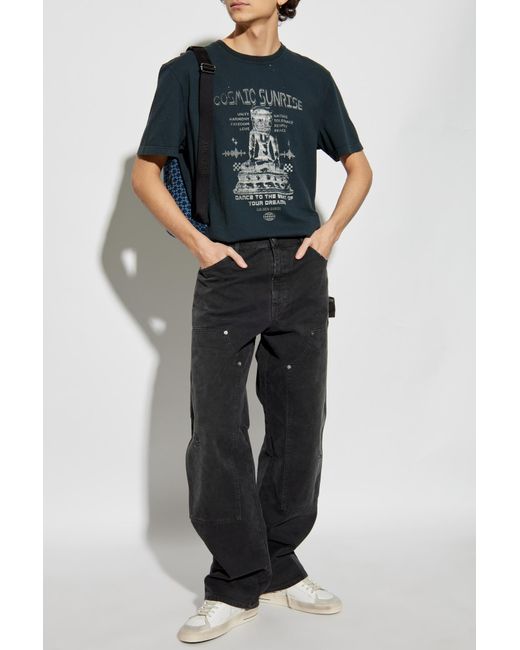 Golden Goose Deluxe Brand Black Jeans With Distressing for men