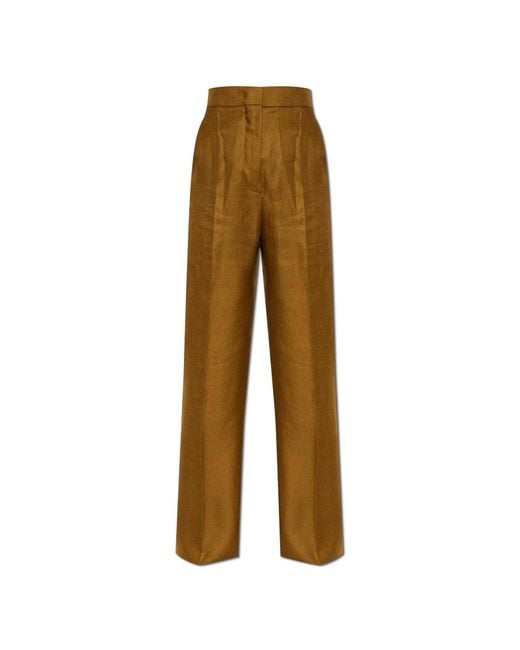 Max Mara Green Linen Trousers Aversa
