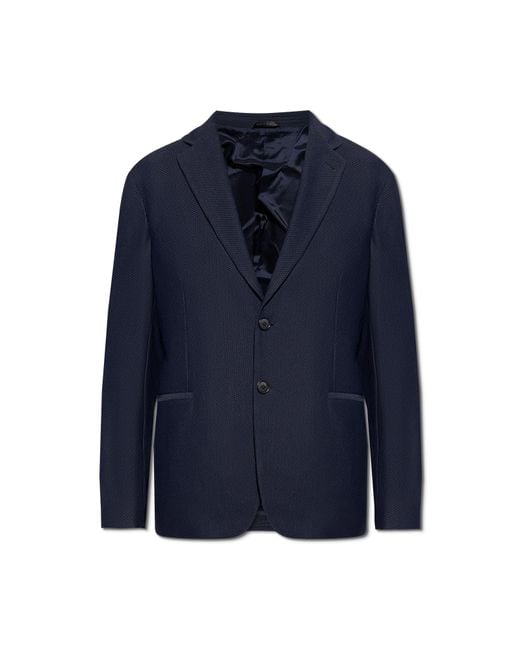 Giorgio Armani Blue Blazer With Notch Lapels for men