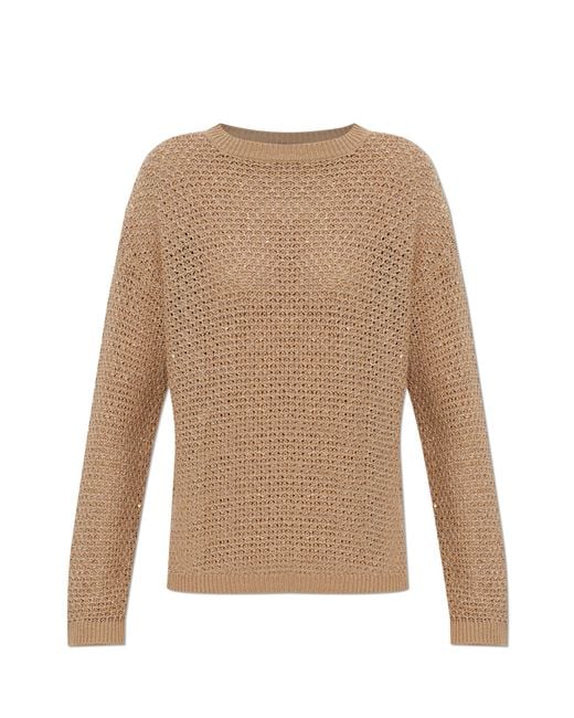 Fabiana Filippi White Sweater With Shimmering Sequins