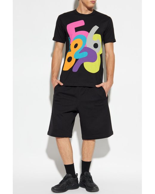 Comme des Garçons Black T-Shirt With Colorful Print for men