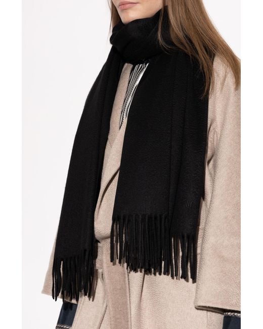 Max Mara Black Cashmere Scarf