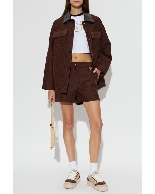 Casablanca Brown Jacket With Leather Collar