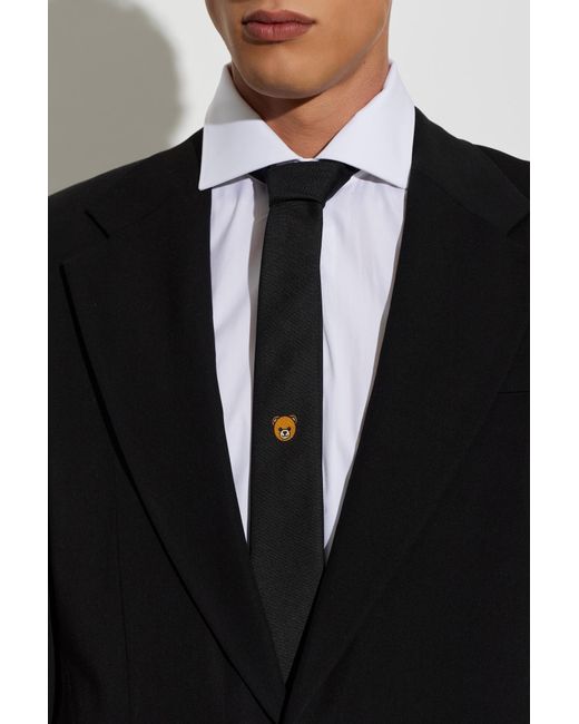 Moschino Black Silk Tie for men