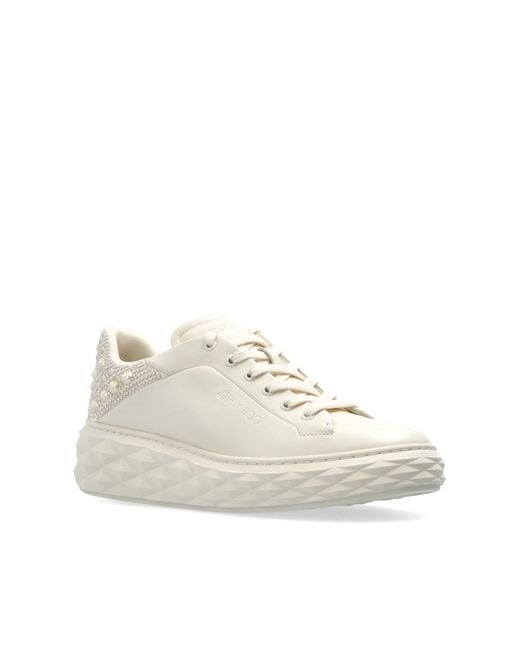 Jimmy Choo White 'Diamond Maxi' Sports Shoes