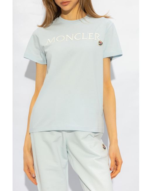 Moncler White T-Shirt With Logo