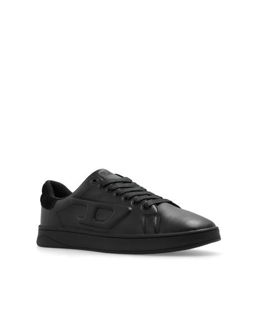 DIESEL Black S-athene Low-sneakers With Embossed D Logo for men
