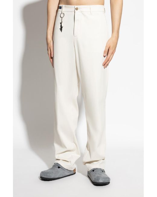 Paul & Shark White Trousers With Slightly Tapered Legs for men