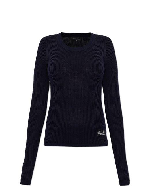 DSquared² Blue Wool Top