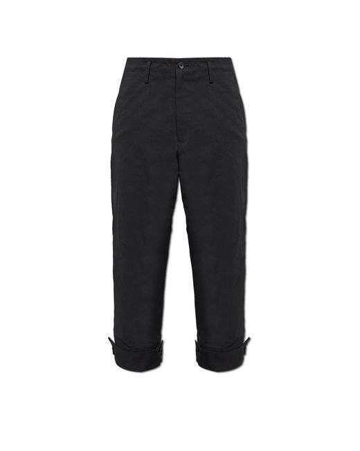 Yohji Yamamoto White Trousers With Buttoned Legs for men