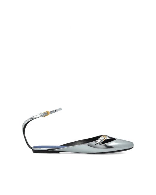 Lanvin White Mary Jane Ballet Flats