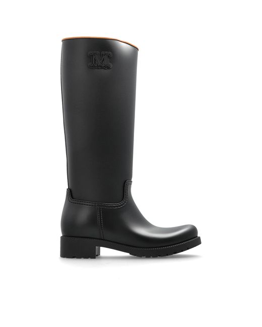 Max Mara Black Boots With Logo
