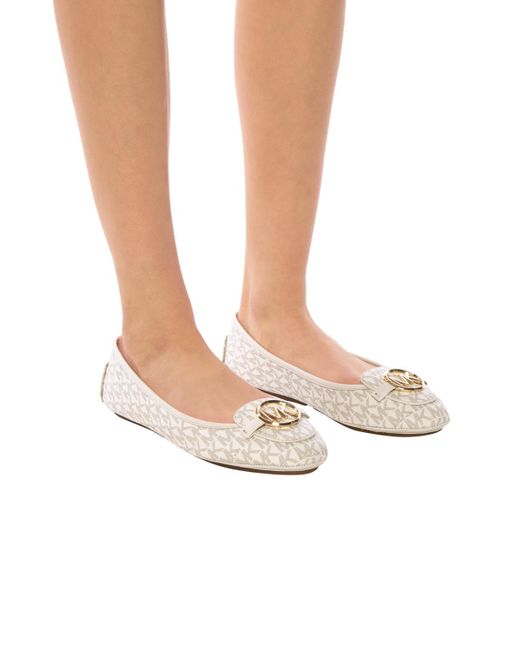 MICHAEL Michael Kors Leather Lillie Moc Flat Vanilla in White - Save 30% -  Lyst