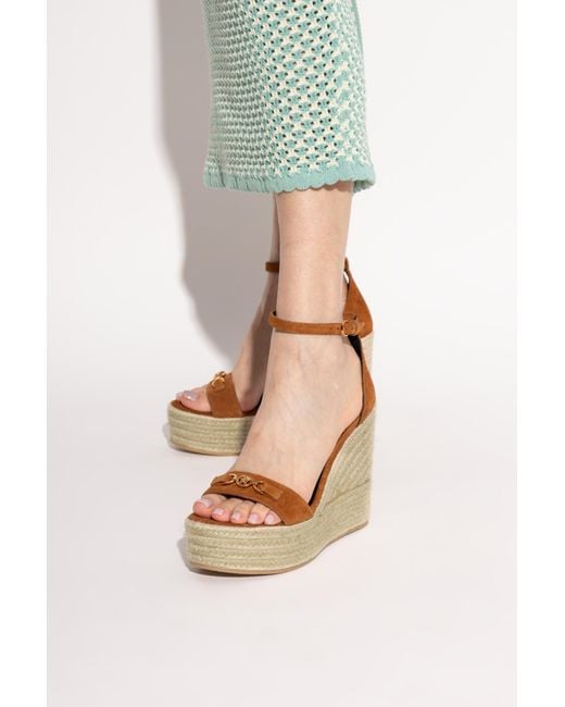Versace Brown Wedge Sandals