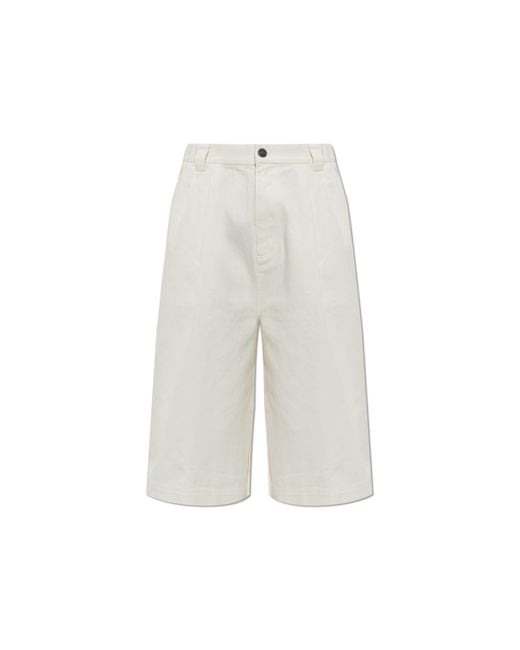 Adidas Originals White Denim Shorts With Wide Legs for men