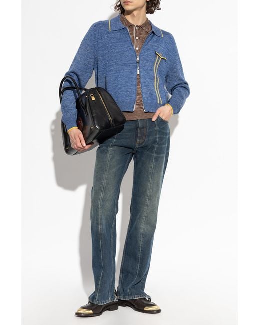 Versace Blue Jeans With A 'Vintage' Effect for men