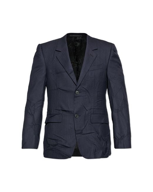 Balenciaga Blue Wool Blazer for men