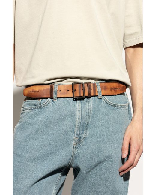 DSquared² Brown Leather Belt for men