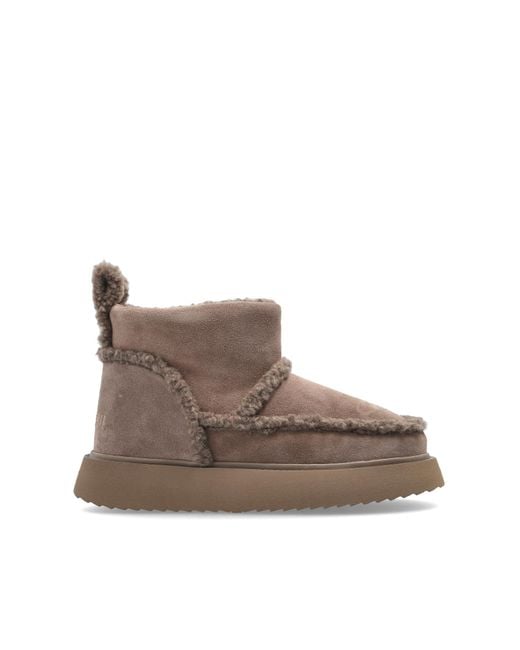 Inuikii Brown “Shearling Micro” Snow Boots