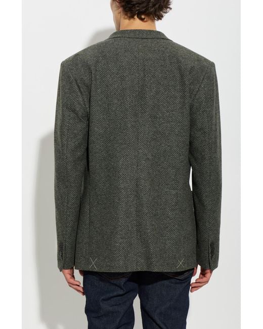 Etro Green Herringbone Pattern Blazer for men