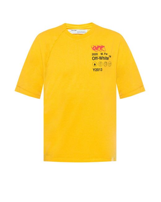Off-White c/o Virgil Abloh Yellow Industrial Y013 Reconstructed Tee for men