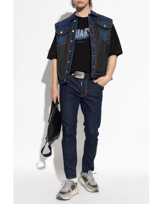DSquared² Black T-Shirt With Logo for men