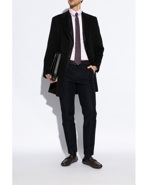 Emporio Armani Black Leather Moccasins for men