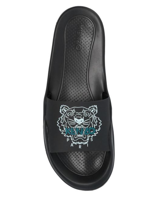 KENZO Rubber Slides With Logo Black for Men - Lyst