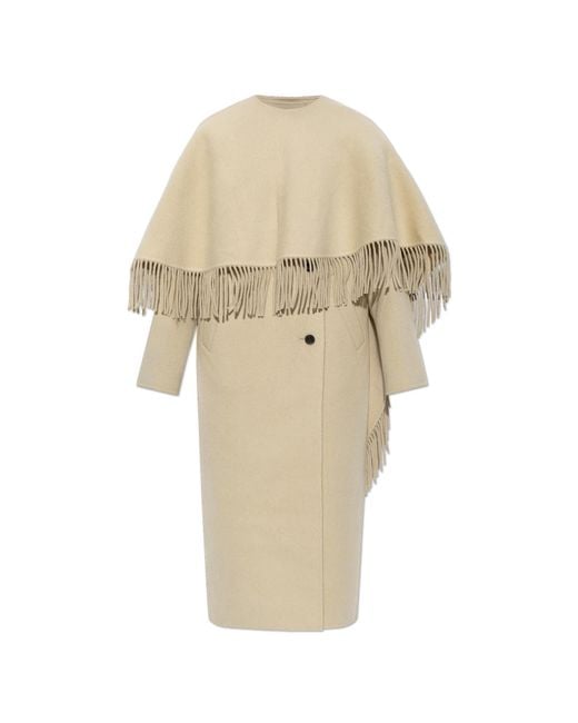 Rohe Natural Wool Coat With Scarf