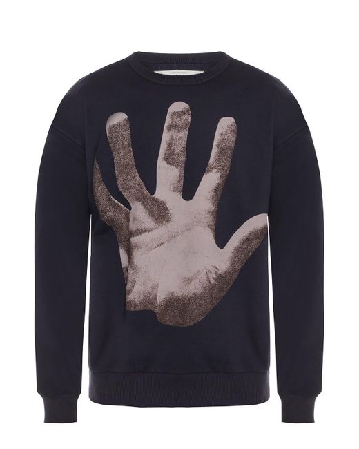 Dries Van Noten Blue Verner Panton Hand Print Sweatshirt Navy for men