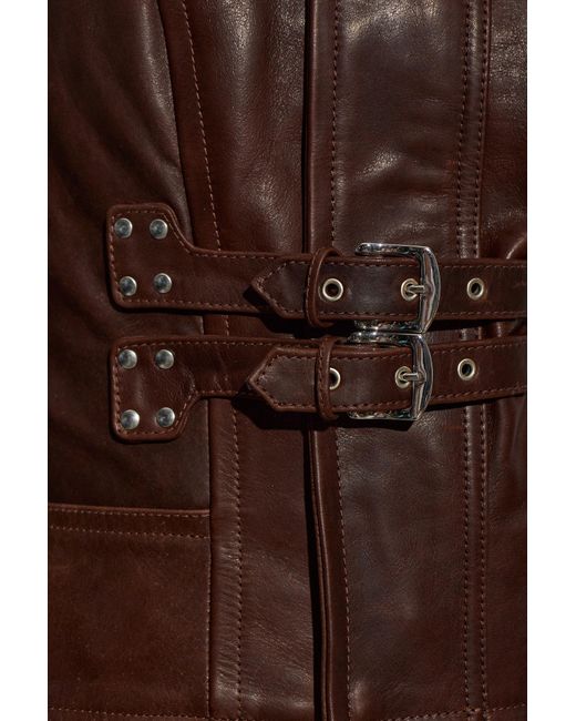 DSquared² Blue Leather Jacket