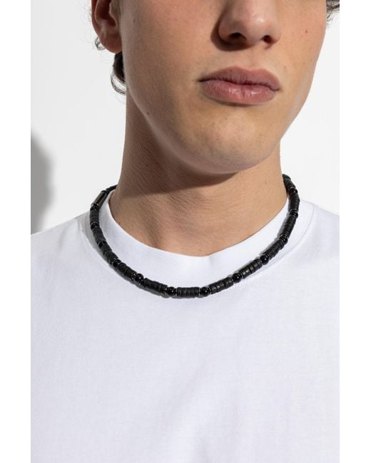 DSquared² Metallic Necklace With Engraved Logo for men