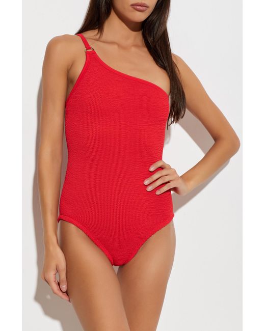 Hunza G Red One-Piece Swimsuit 'Clara'