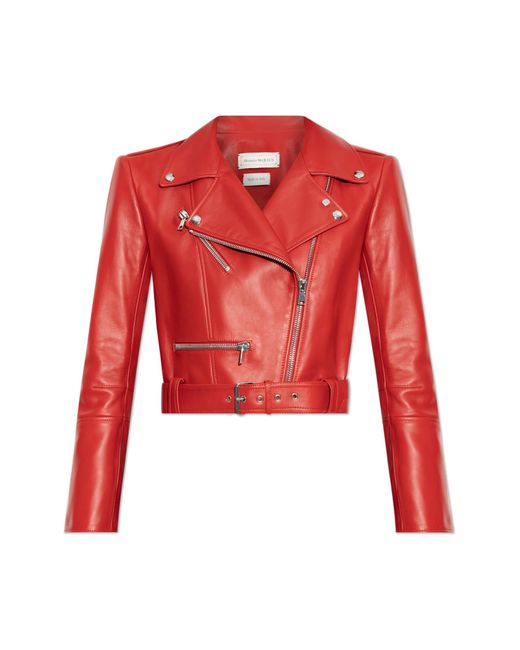 Alexander McQueen Red Leather Jacket