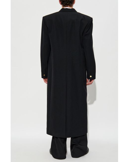 Balmain Black Wool Coat for men