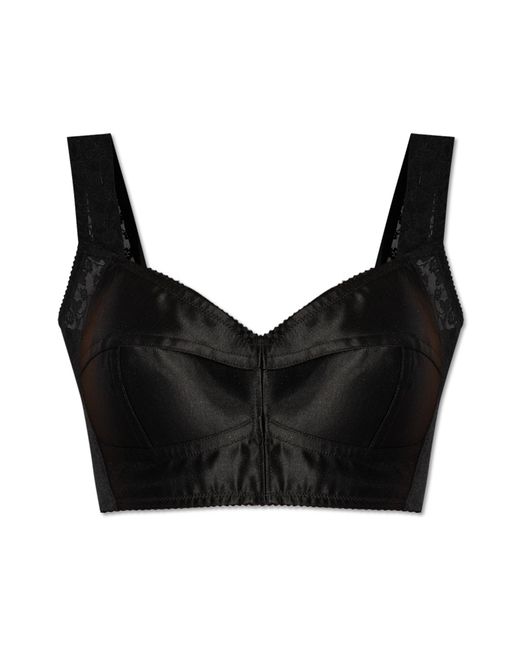 Dolce & Gabbana Black Lace-Trimmed Top