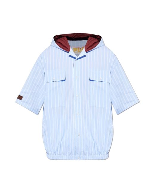 PDF Blue Shirt With Hood for men