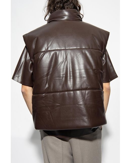 Nanushka Brown 'jovan' Vest From Vegan Leather for men