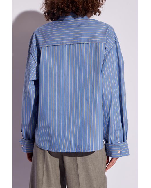 Victoria Beckham Blue Striped Shirt
