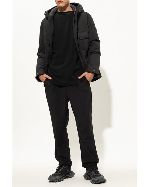 Yves Salomon Down Jacket With Logo in Black for Men | Lyst