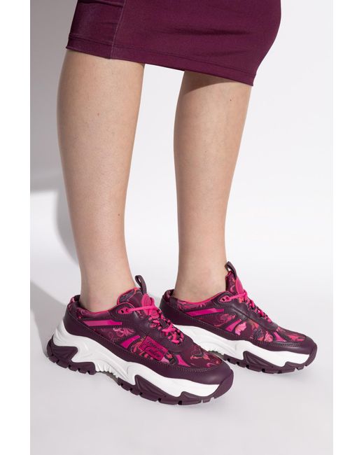Versace Jeans Couture Purple Sports Shoes With "Barocco" Print
