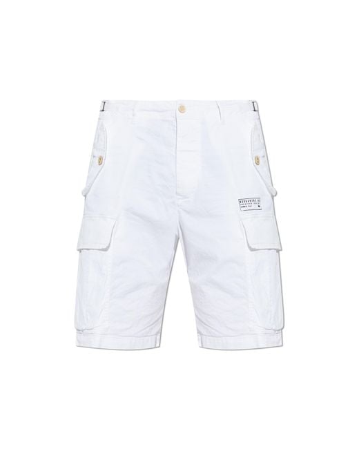 DSquared² White Cargo Shorts for men
