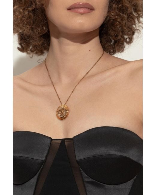 Versace Metallic Necklace With Pendant