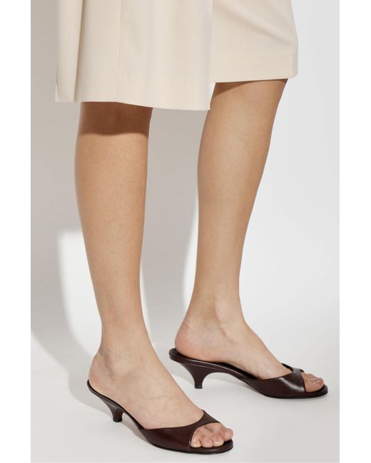 Neous White Heeled Mules "Hynia"