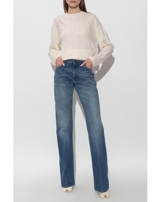 LoveShackFancy White Sweater "Westcott"