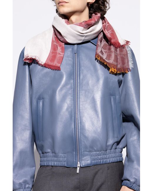 Ferragamo Purple Monogram Scarf for men