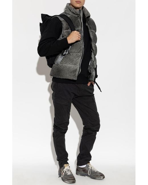 C P Company Black Puffer Vest for men
